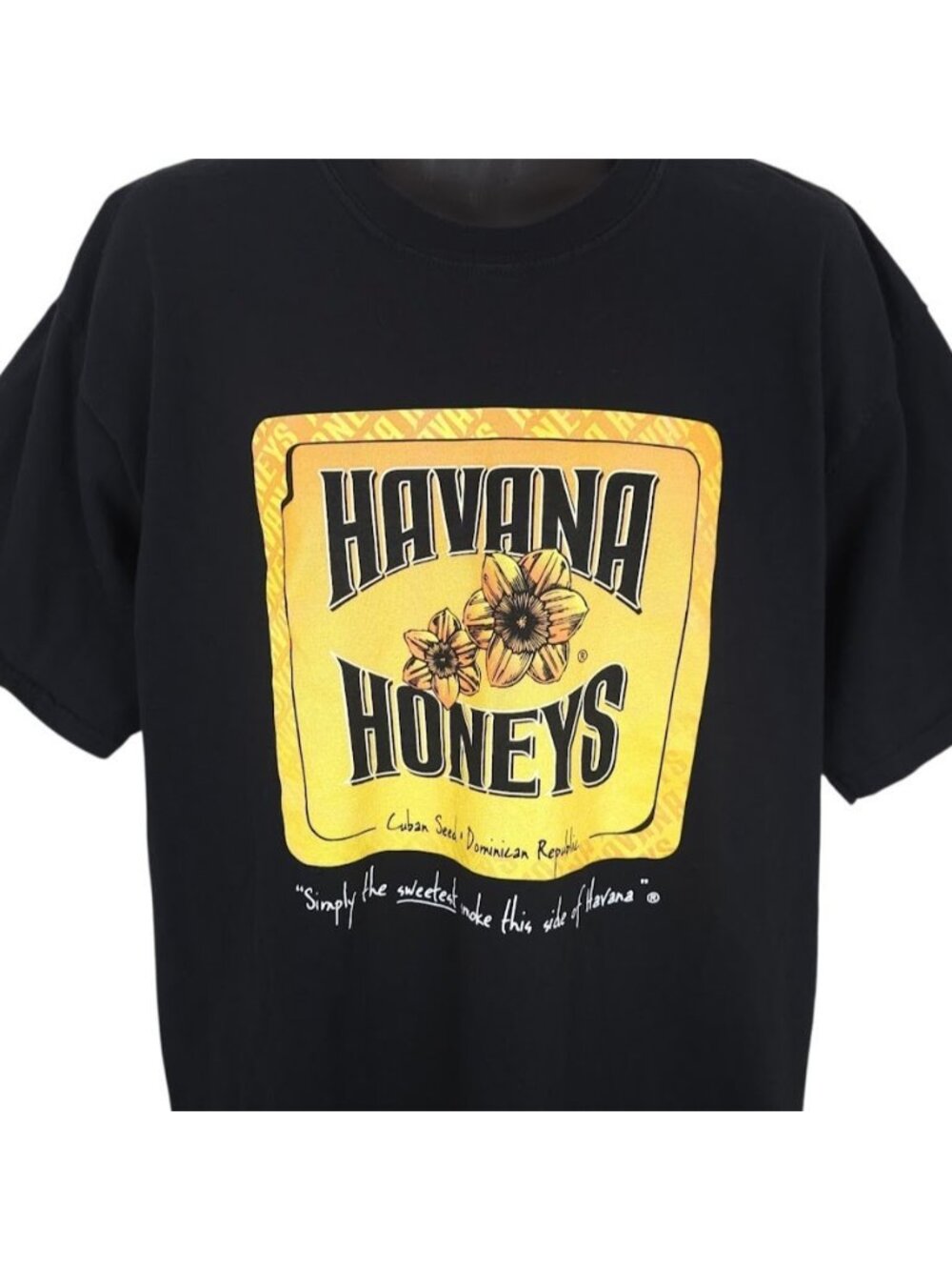 Vintage Havana Honeys Cigars T Shirt Mens Size XL Black Y2K Dominican Republic